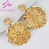 newest gold plated drop earrings set for women jewelry set ladies daily wear party holiday wedding jewelry gift earrings