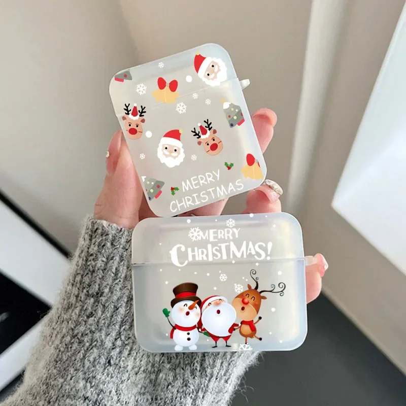 Christmas Reindeer Earphone Case for Airpods 3rd 2 Pro 4th Covers Airpod 3 1 New Year Protective Accessorie Shell Fundas