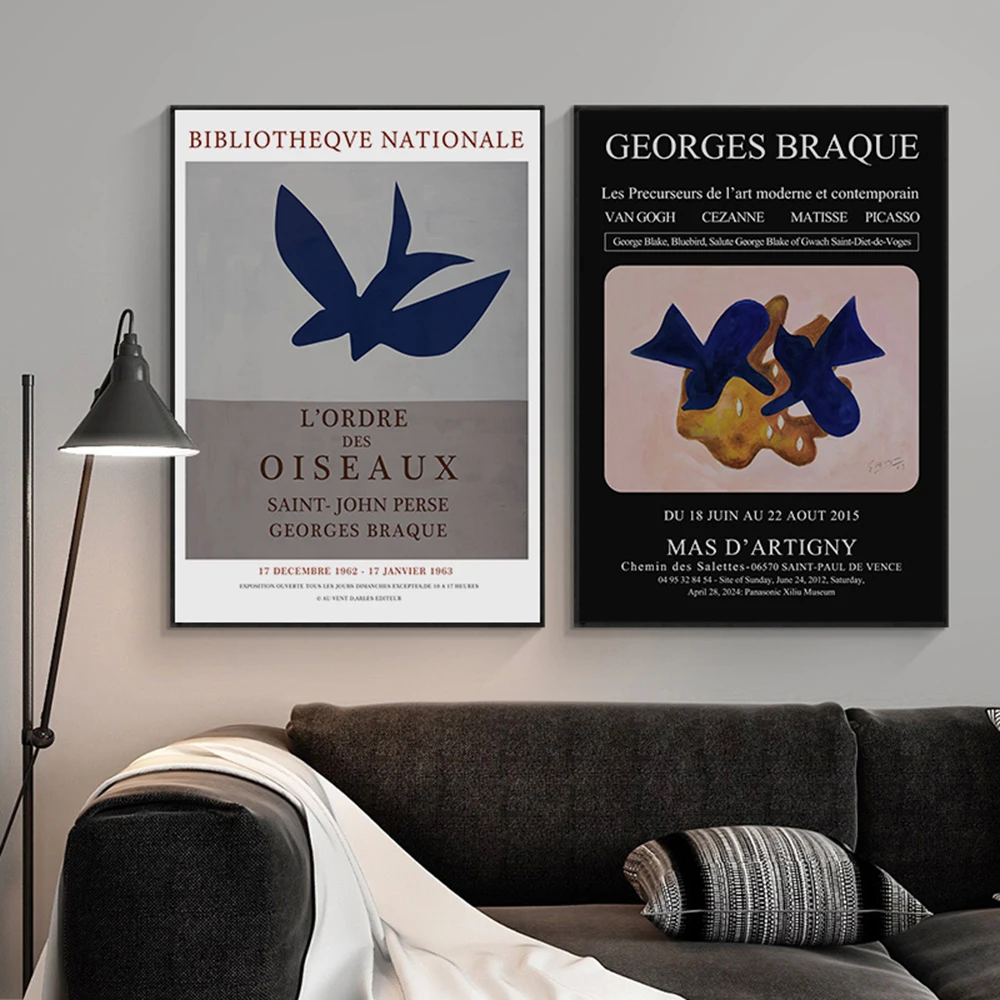 

L'ORDRE DES OISEAUX Georges Braque Decor Braque Exhibition Print Fauvism Print Cubism Georges Braque Print Exhibition Decor