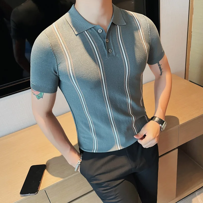 

Рубашка-поло мужская Трикотажная с отложным воротником и короткими рукавами