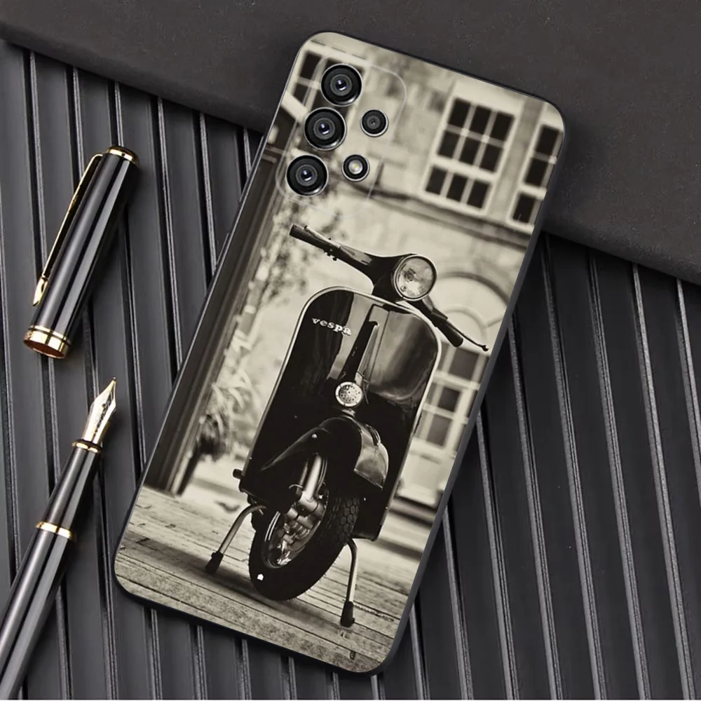 Чехол для телефона V-VespaS Scooter Samsung Galaxy A13 A21s A22 A31 A32 A52 A53 A71 A80 A91 Мягкий черный корпус
