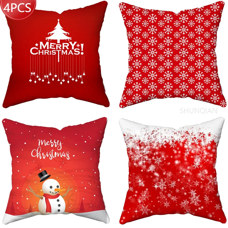 

christmas Pillow Case For Home Decorative Pillows Cover Invisible Zippered Throw PillowCases 45X45cm