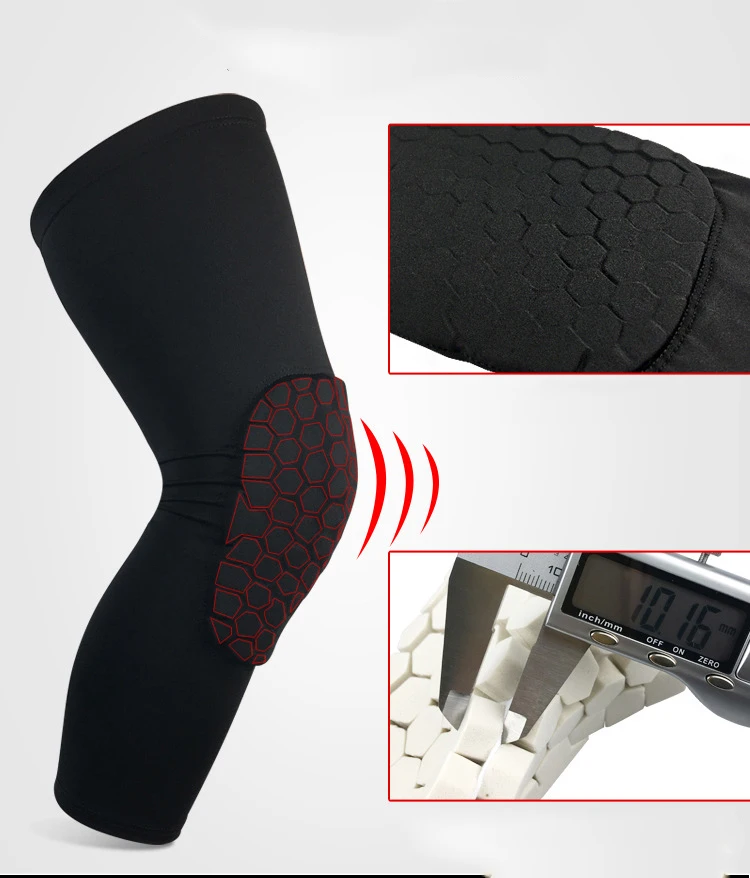 Sport Knee Men anti-collision Breathable Honeycomb Shin Guards Child Running Football Protectors Protect The Knee Soccer Socks