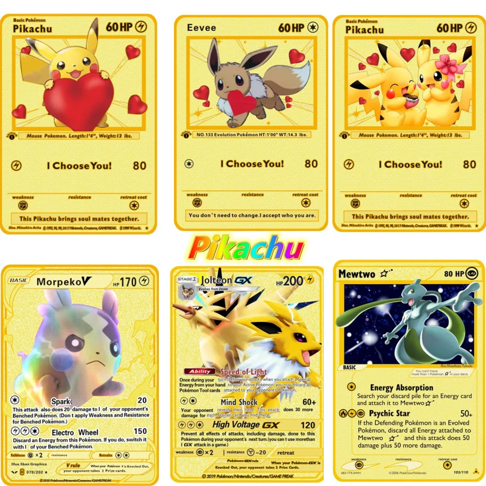 

Spanish Pokemon Cards Gold Metal GX Vmax Vmax Energy Card Charizard Rare Collection Battle Game Trainer Card Child Cartoons Toys