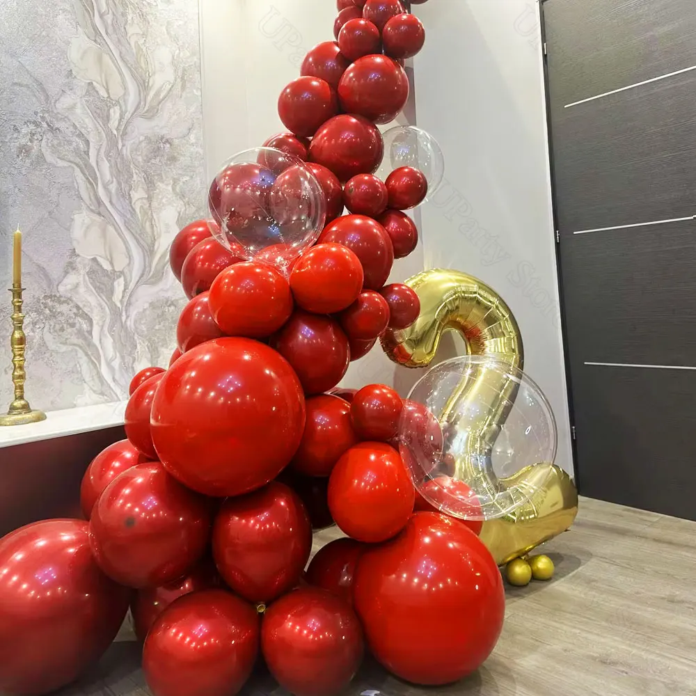 Металлические красные воздушные шары для свадьбы MicroPlush