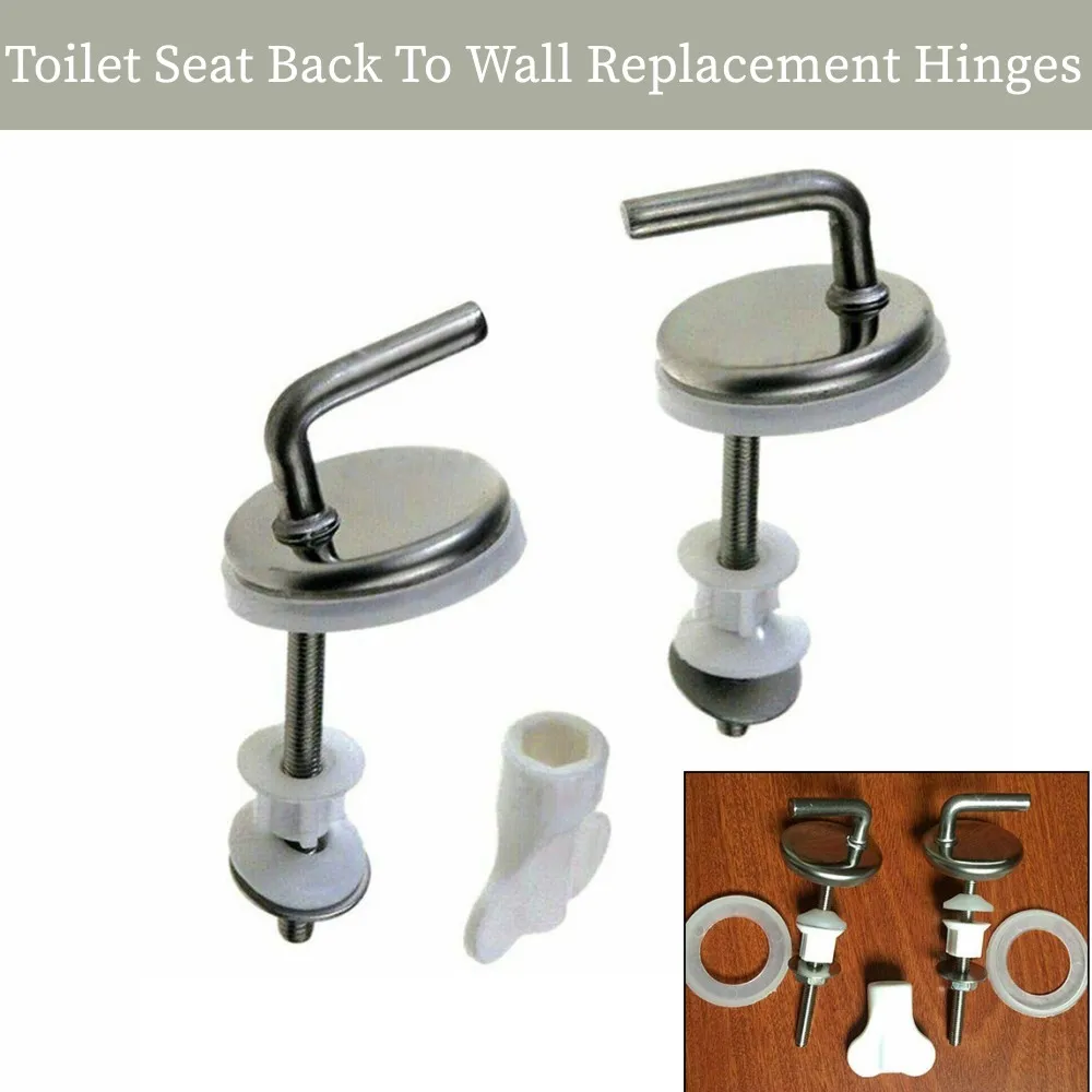

2Pcs Toilet Cover Hinges Toilet Seat Fix Fitting Stainless Steel Back To Wall Replacement Hinges Home Bathroom Toilet Seats