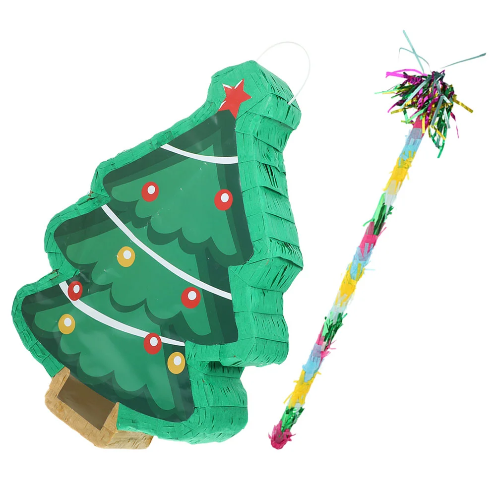 

1 Set of Traditional Pinata Candy Filled Pinata Christmas Tree Pinata Game Prop Decoration