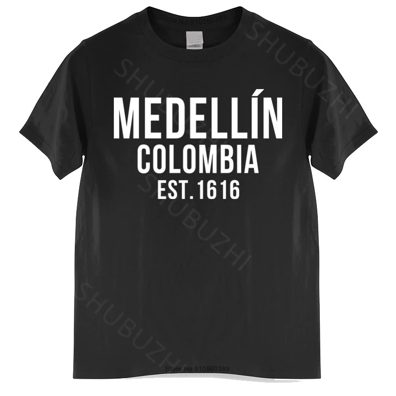 

Shubuzhi Men Summer T-Shirts Narcos Medellin Est 1616 Pablo Escobar movie Tee Shirt Male Brand Tshirt Bigger Size