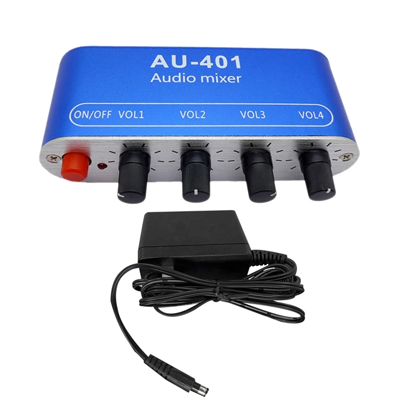 

Stereo Mixer Board (4 Input 1 Output ) Individually Control Board +Power Adapter DIY Headphones Amplifier Case DC12V (US Plug)