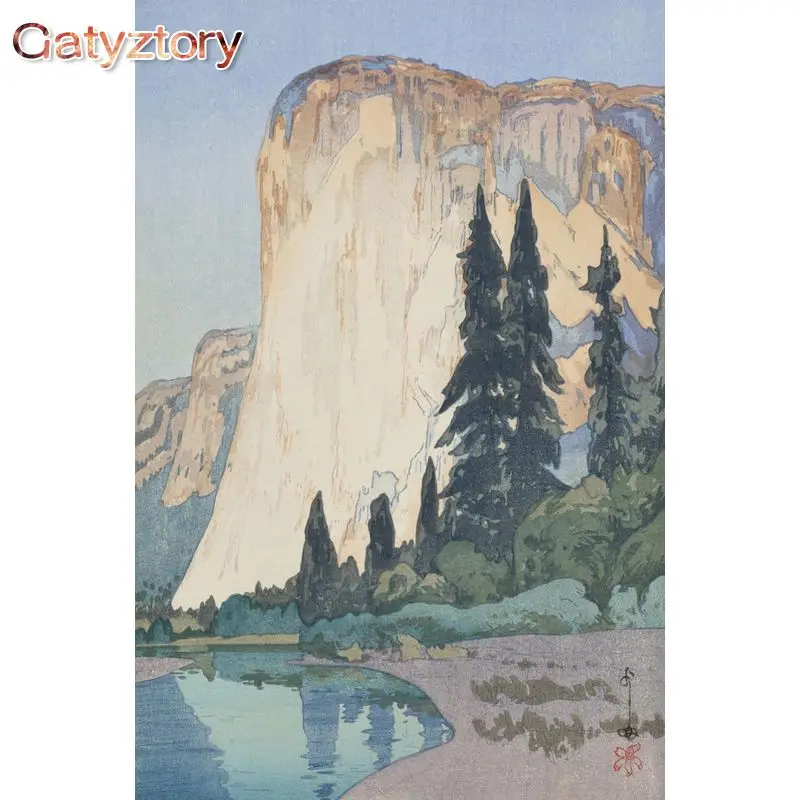 

GATYZTORY Acrylic Paint Frame Diy Painting By Numbers Kits Cliff Picture Diy Crafts Handpainted On Canvas For Home Decors Artwor