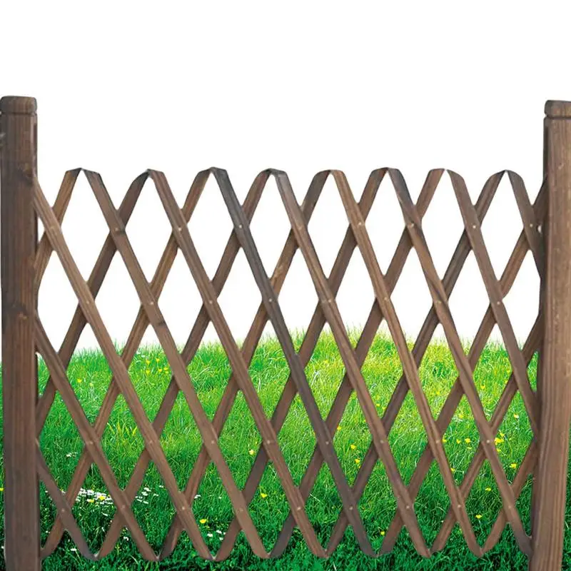 

New 50cm Retractable Expanding Fence Decorative Outdoor Wooden Fence Pet Safety Fence For Patio Garden Lawn Decoration