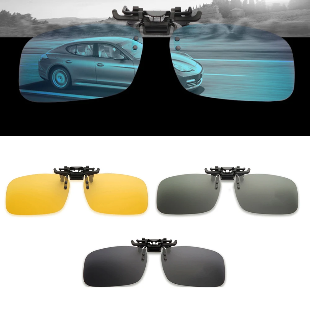 

Polarized Clip on Sunglasses Night Version Fishing Sunglasses 180° Flip up Eyeglass for Men Women Driving Travelling Climbing
