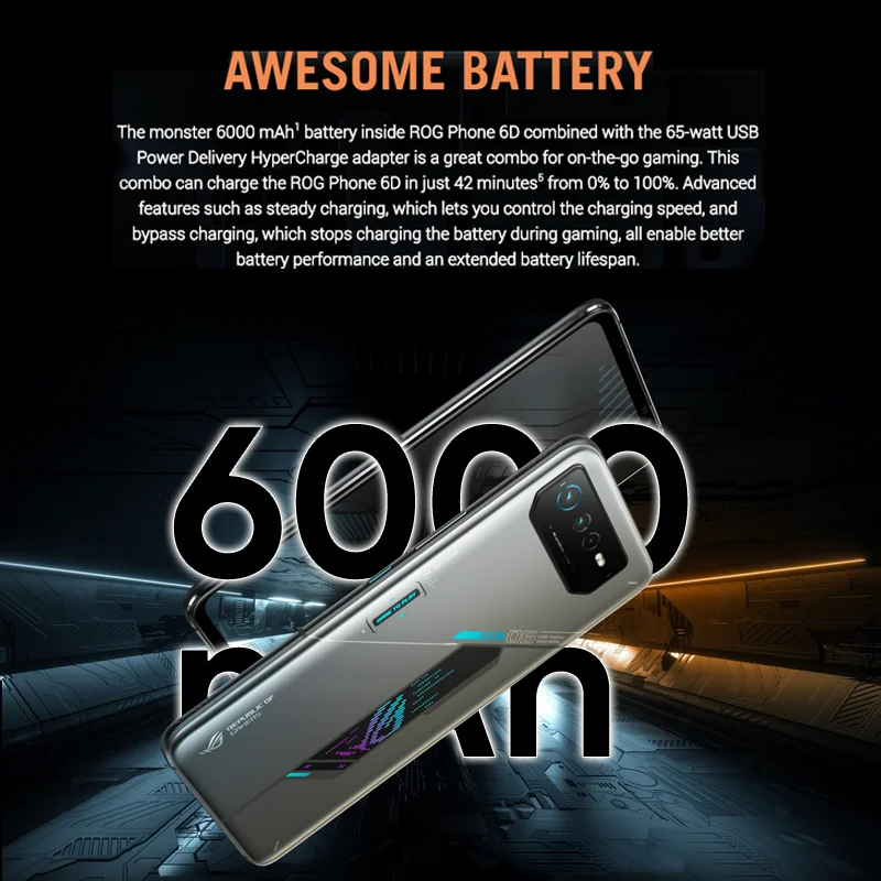 ASUS ROG 6D/6D Ultimate MediaTek Dimensity 9000+ 165Hz E-Sports Screen 6000mAh Battery Fast charging ROG 6 Gaming Global Version images - 6