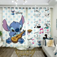 2 panels curtain disney stitch blackout curtains for living room shading curtain for bedroom custom curtains childrens