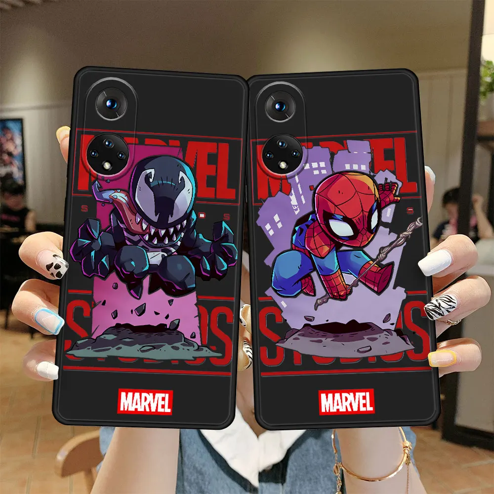 

Case Coque for Honor X9 Play 9A X8 30i Pro 50 x7 Lite 60 20i 8X 9 5G SE Phone Marvel Man Venom Spider-Man Funda Celular Black