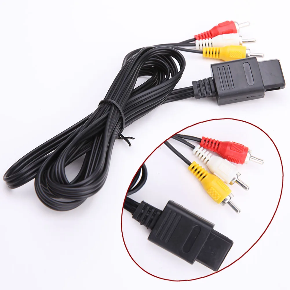 

1.8m AV Audio Video A/V TV Cable Cord RCA for Nintendo 64 N64 GameCube NGC SNES SFC