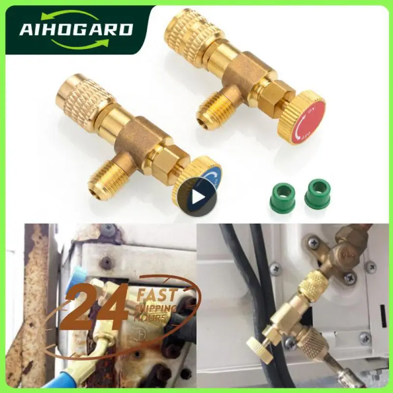 

1~5PCS Hot Sale Air Conditioning Refrigerant Safety Valve R410A R22 1/4 " Refrigeration Charging Safety Liquid Adapter Hand Tool