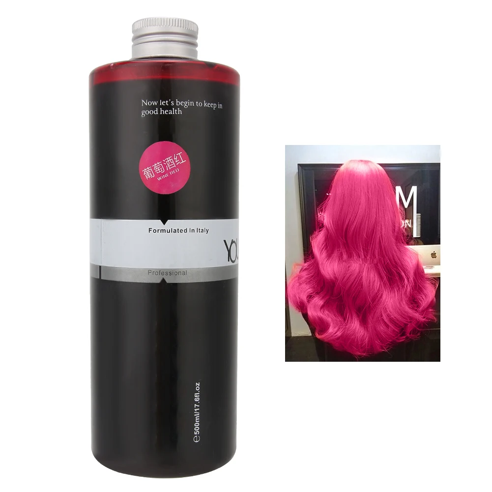 1Pcs Professional 500ml Bottle DIY Hair Dye Wine Red Coloring Cream Barber Shop Dyeing Wax Salon Hairdressing Suppies - купить по