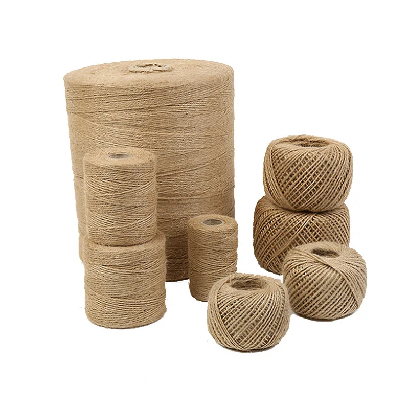 

Natural Vintage Jute Rope Cord String Twine Burlap Ribbon Crafts For Garden Packing Sewing DIY Jute Hemp Wedding Party Decor