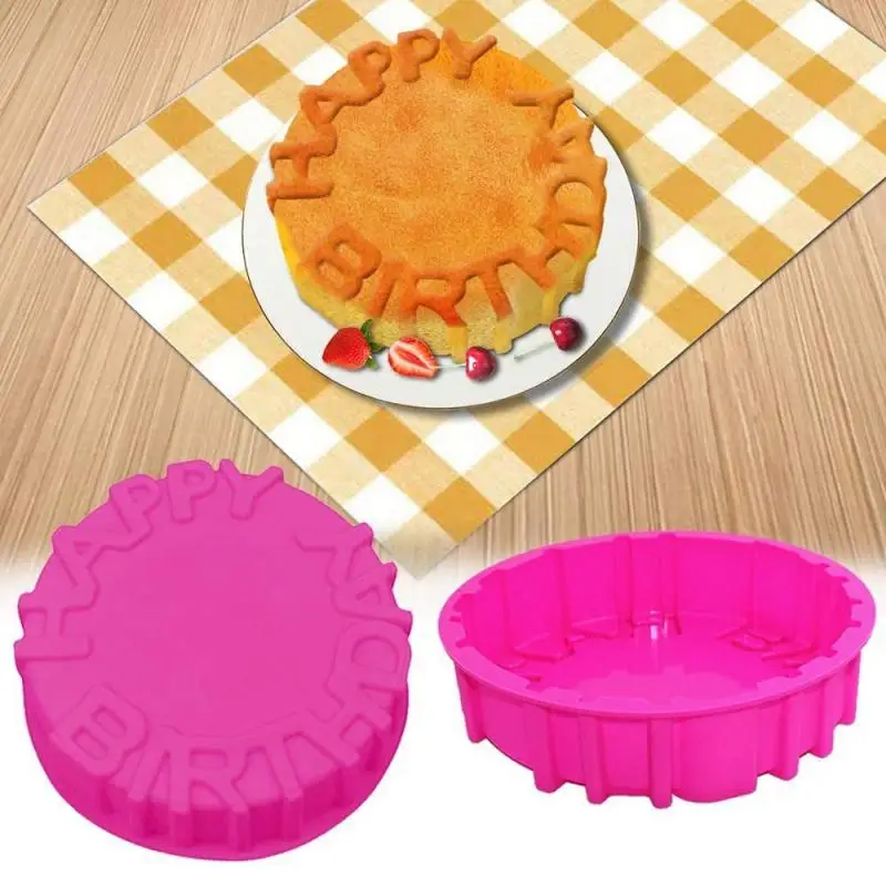 

Birthday Cake Mold Silicone Mold Round Basin Mold Ice Cream Jelly Pudding Mold Cake Color Baking Mold Kitchen Home Baking Mold