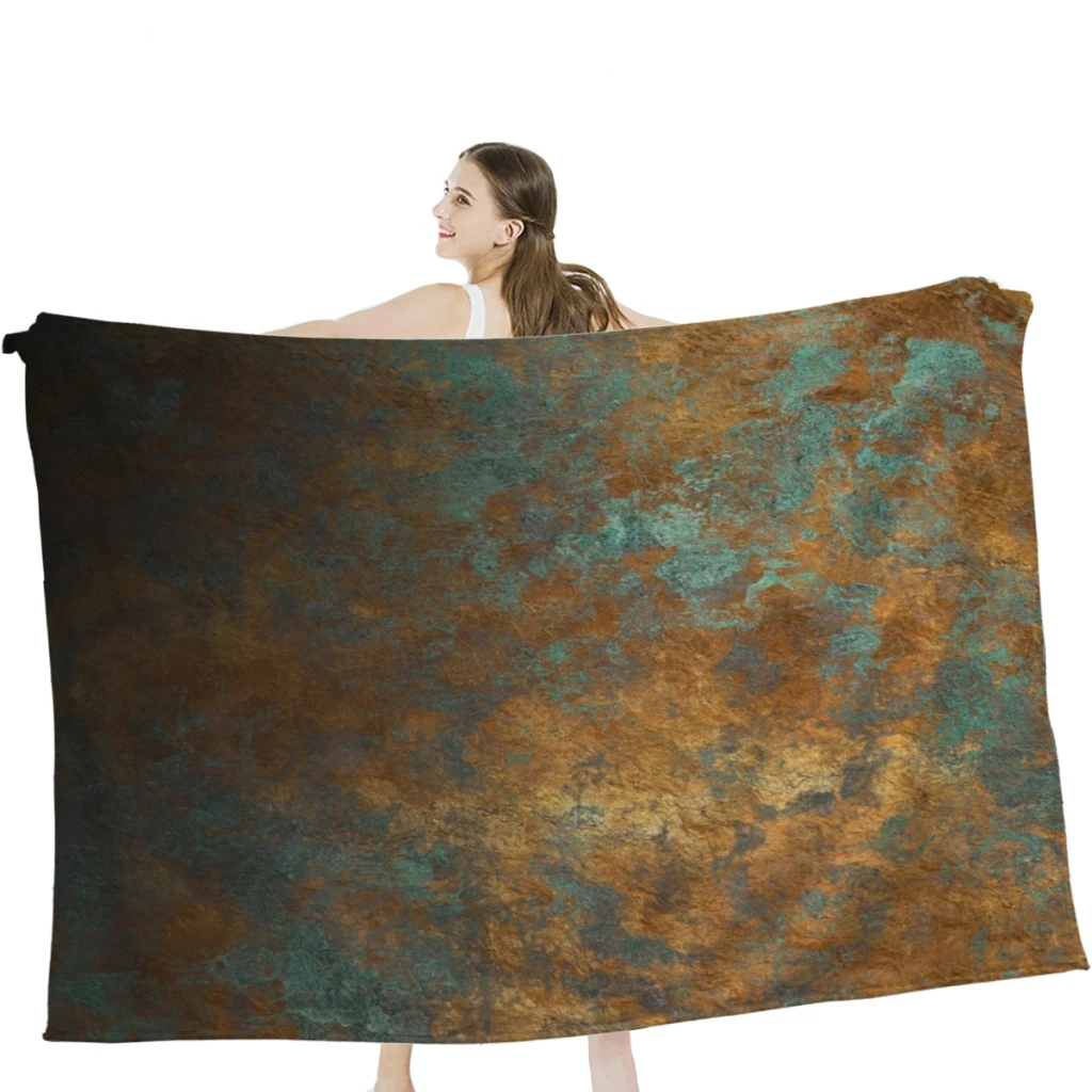 

Oxidized Copper Throw Blanket Soft Velvet Blanket Camping Bedding Blanket Cold Cinema or Travel