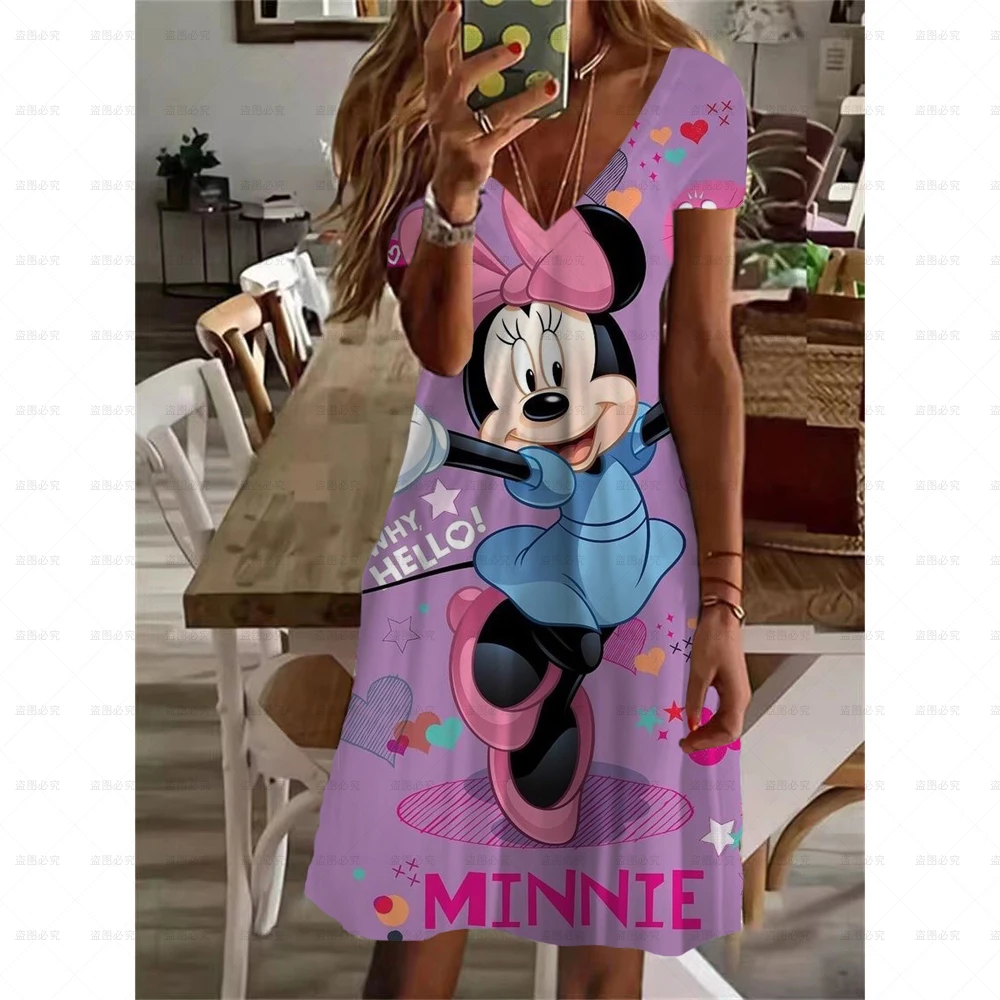 

Женское винтажное платье в стиле «Минни Маус», свободное повседневное и вечернее платье в европейском и американском стиле, лето 2022