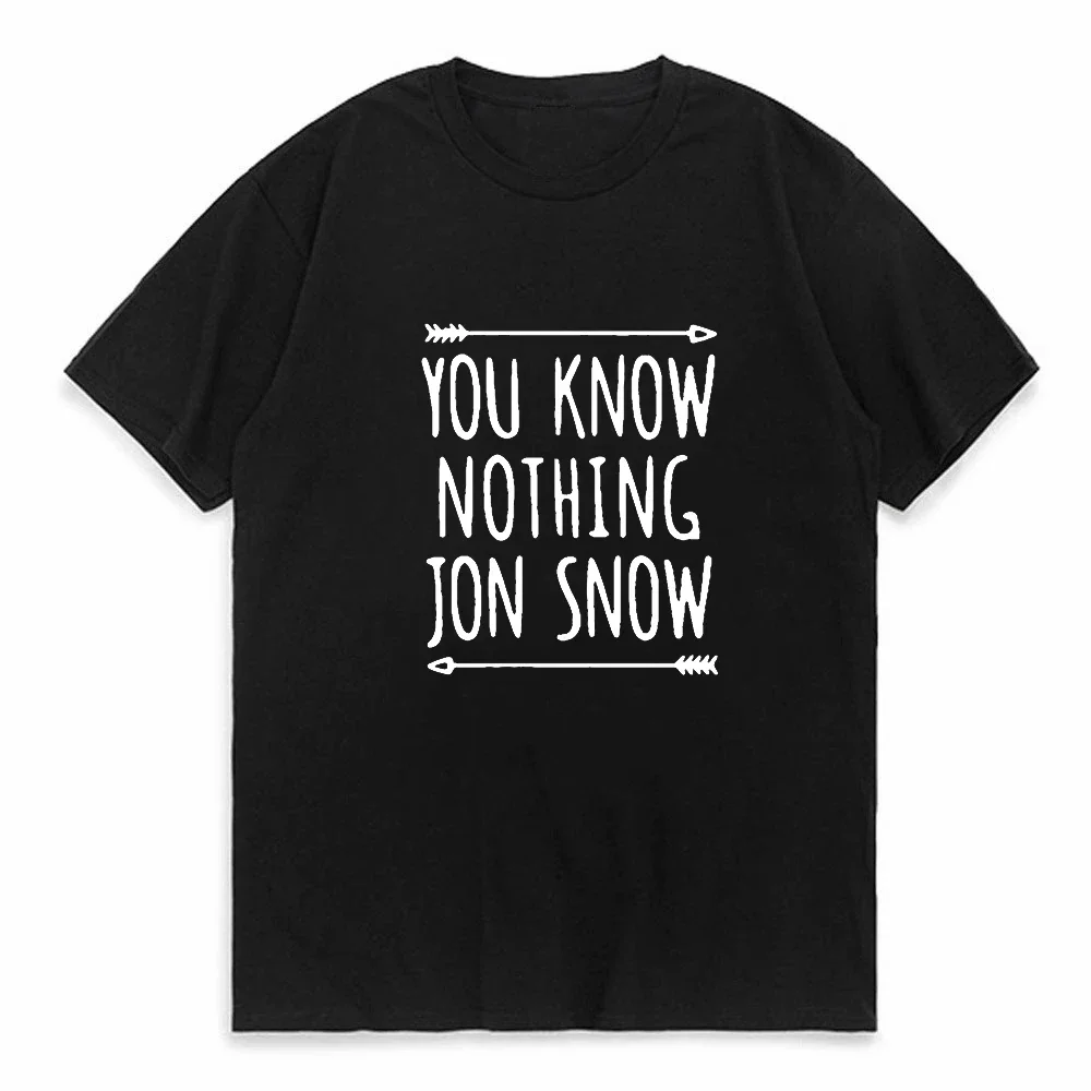 Фото Мужская футболка унисекс You Know Nothing Jon Snow, хлопковая футболка с круглым вырезом Night Watch Stark House Crows №1