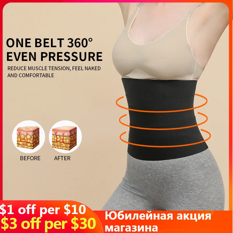 

FuLi Waist Trainer Shaperwear Belt Women Slimming Tummy Wrap Belt Resistance Bands Cincher Body Shaper Fajas Control Strap