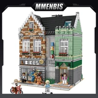 M MENBIS 3000+Pcs City Mini Store Shop Building Blocks Toys Micro Size Bricks Model Technical Birthday Gifts Toys for Kids Adult