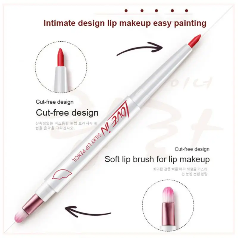 

1Pcs Cosmetic Lip Liner Lipstick Pen Lip Brush Professional Matte Lasting Waterproof Non-stick Cup Lips Contour Makeup Lipstick