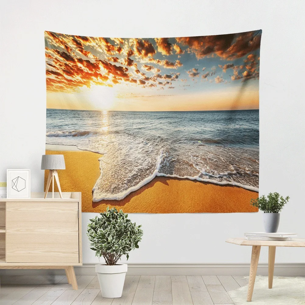 

Home Decor Tapestry Mandala Landscape Sunrise Beach Tapestry Bedroom Background Wall Covering