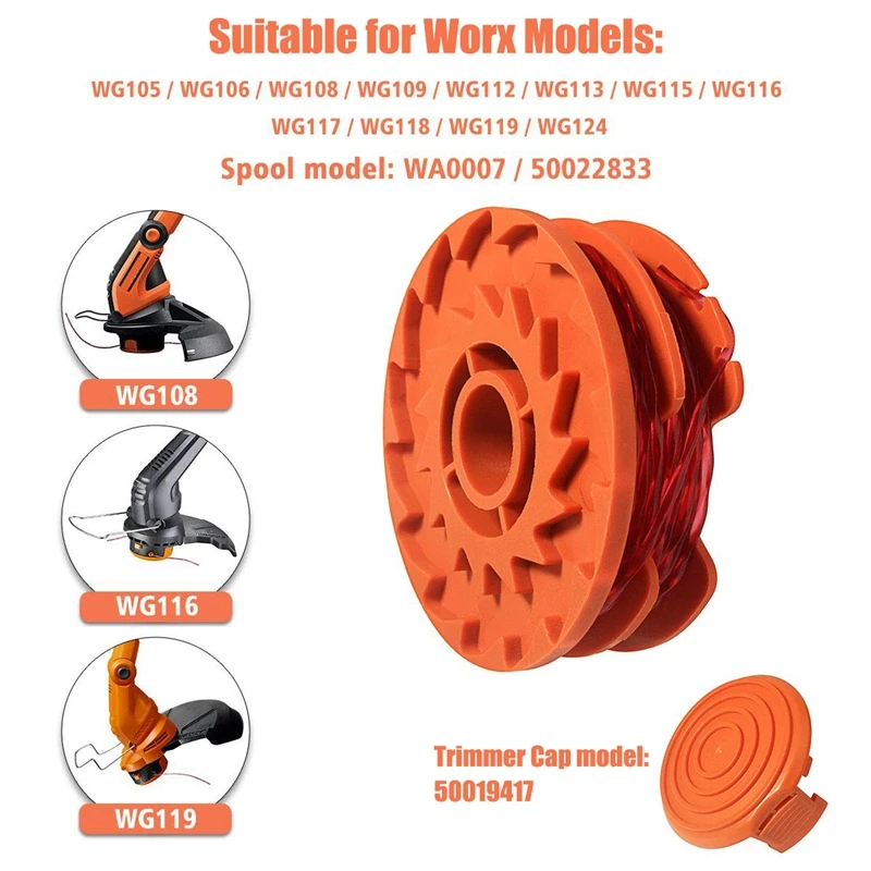 WA0007 / 50022833 запасная катушка триммера для Worx WG116 WG119 проводные фототриммеры 16 футов