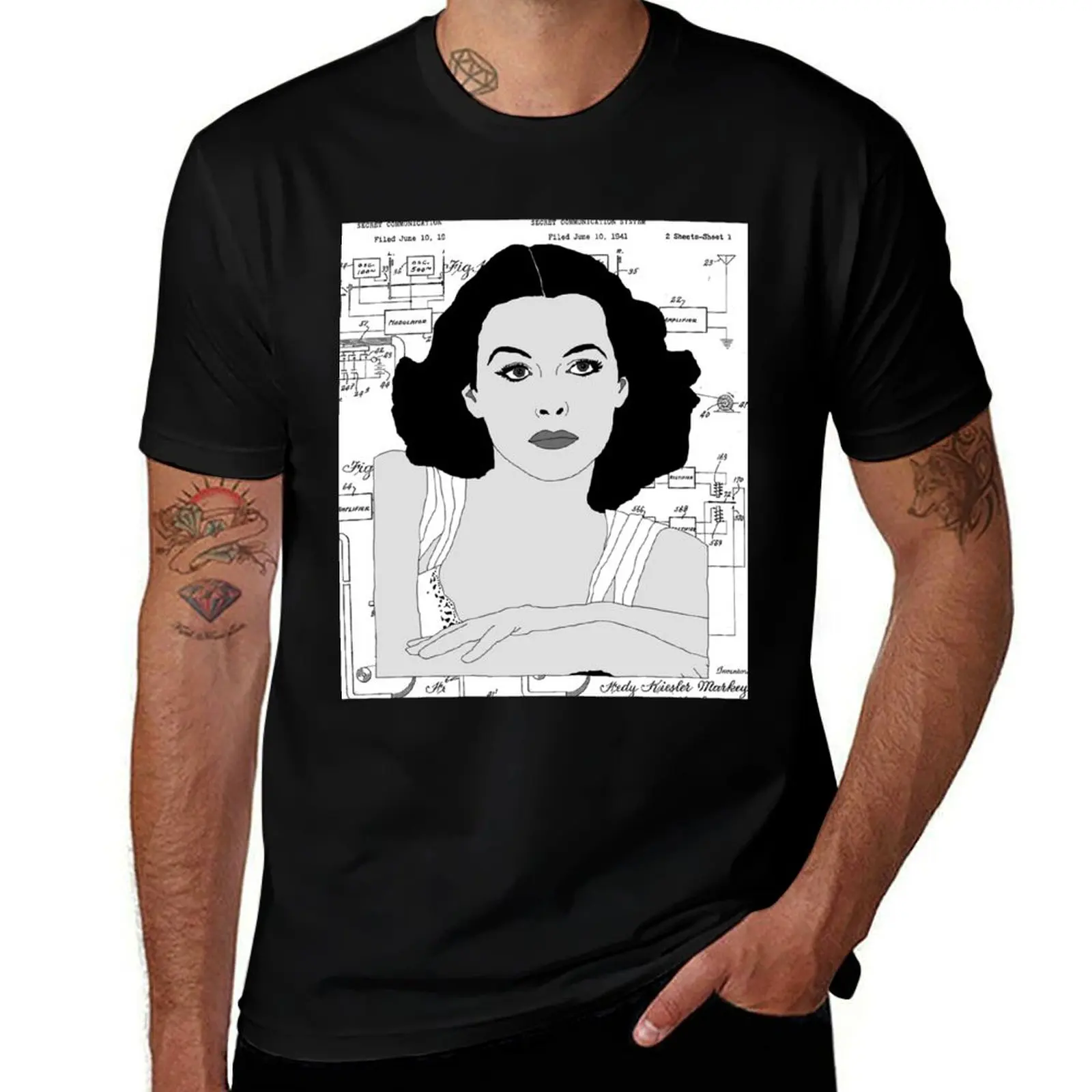 Футболка Hedy Lamarr корейская модная рубашка на заказ большие футболки для мужчин