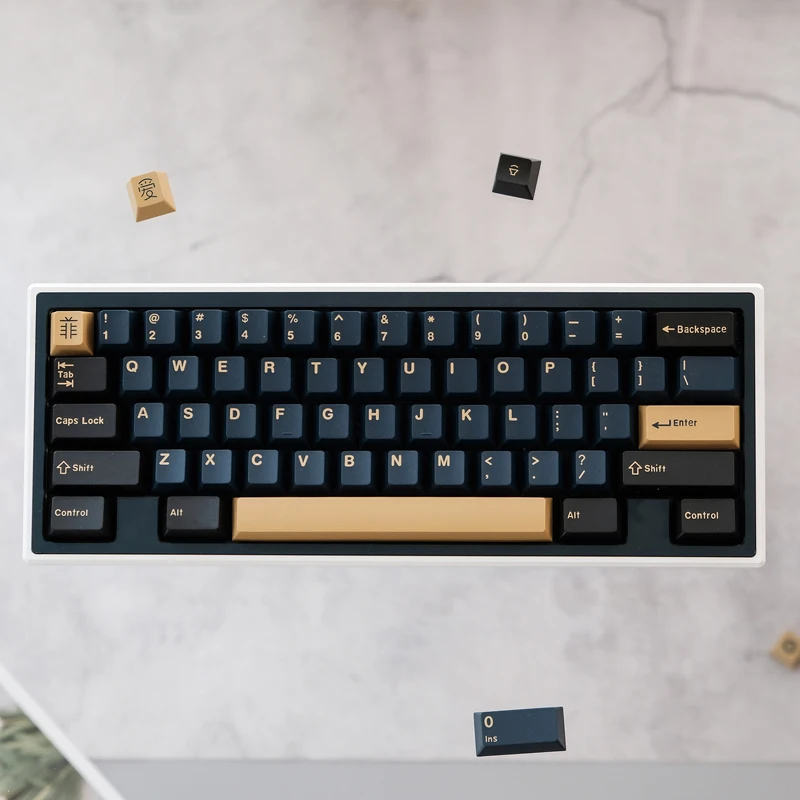 

173 Keys Blue Samurai Keycaps Cherry Profile DOUBLE SHOT ABS FONT PBT Keycaps ABS Font for MX Switch Mechanical Keyboard
