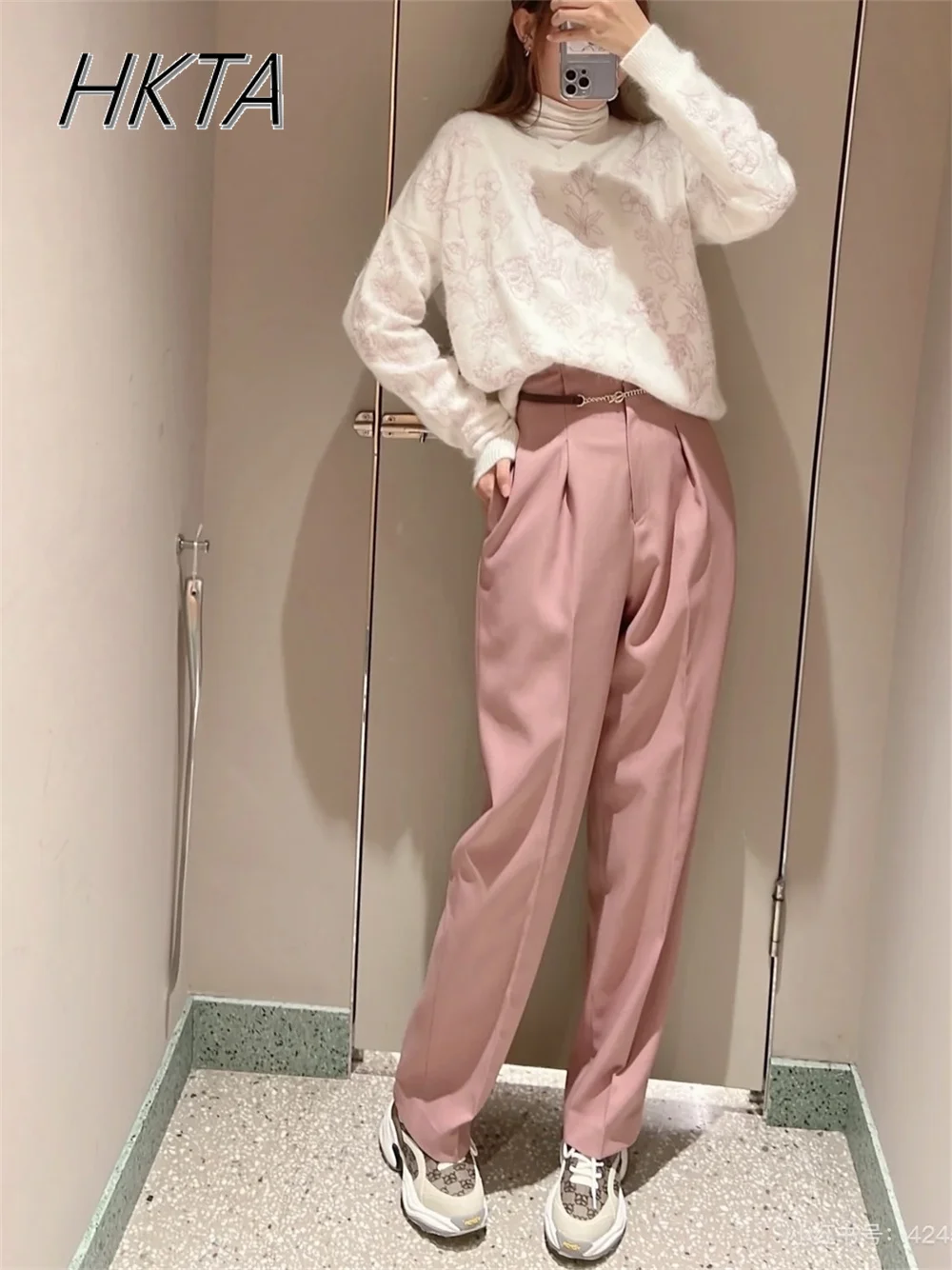 Японские панталоны осенние новые прямые брюки в форме кокона с индивидуальным