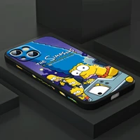 cute the simpsons for apple iphone 13 12 mini 11 pro xs max xr x 8 7 6s se plus left liquid silicone gel phone case