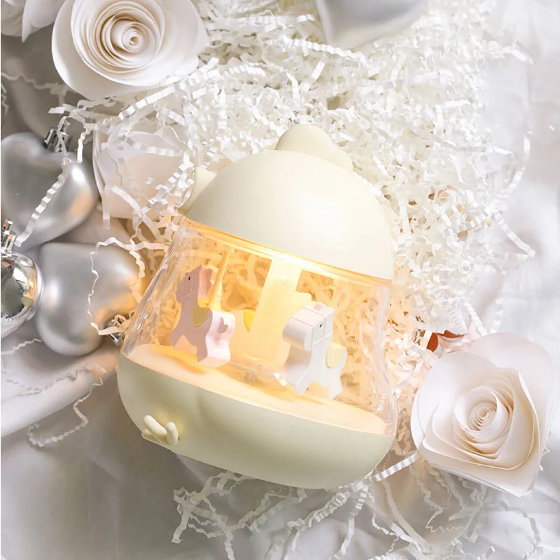 

Carousel Music Box Light Led Touch Eye Protection Night Light USB Charging Christmas Gift Birthday Gift New Year's Gift