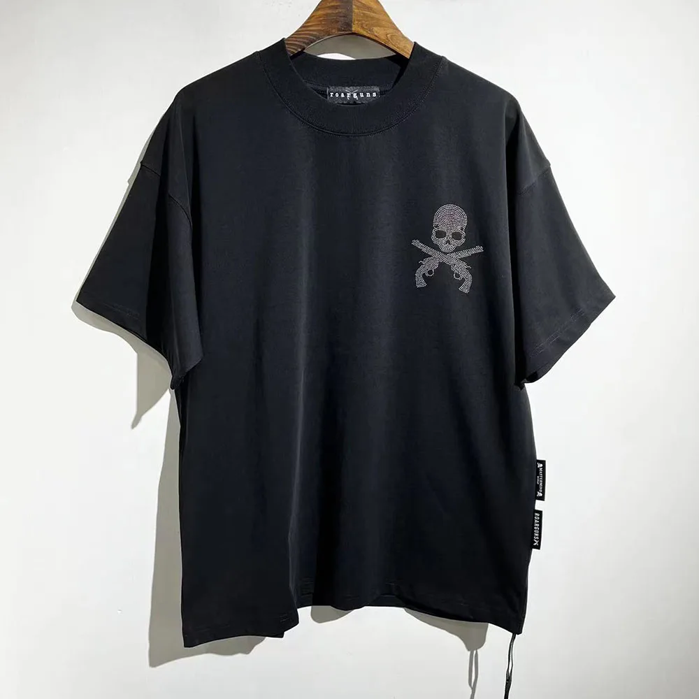 

Футболка Мужская/женская оверсайз с принтом черепа и надписью «Mastermind Roarguns»