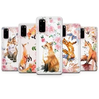 fox animal baby fox phone case for samsung s20 lite s21 fe ultra s10 s9 s8 plus s7 edge transparent cover