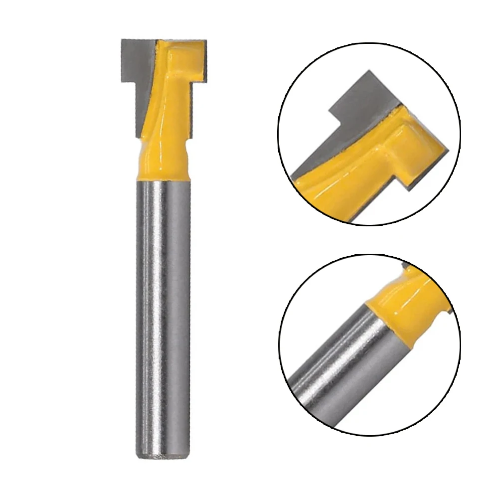 

6mm 1/4inch Shank T-Slot Cutter Router Bit Set Key Hole Bits Hex Bolt T Slotting Milling Cutter For Wood Woodworking Tool