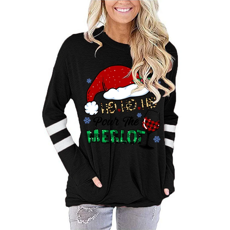 

Hohoho Women Christmas Print T-shirts Sweet 90s Trend T Clothing Clothes Fashion Casual Ladies Casual Tops Autumn Graphic Tee