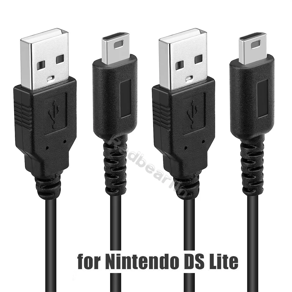 

50/100pcs Black USB Data Power Charger/Charging Cable Lead Wire Adapter For Nintendo DS NDSL DSL