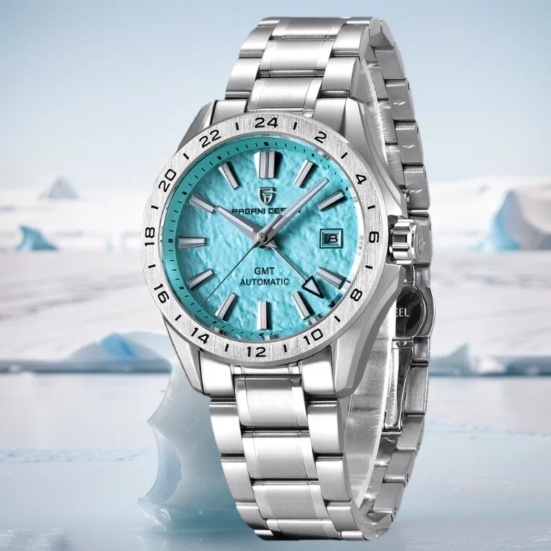 PAGANI DESIGN 42 Мм Роскошные Мужские Спортивные Часы GMT С Сапфировым Стеклом AR