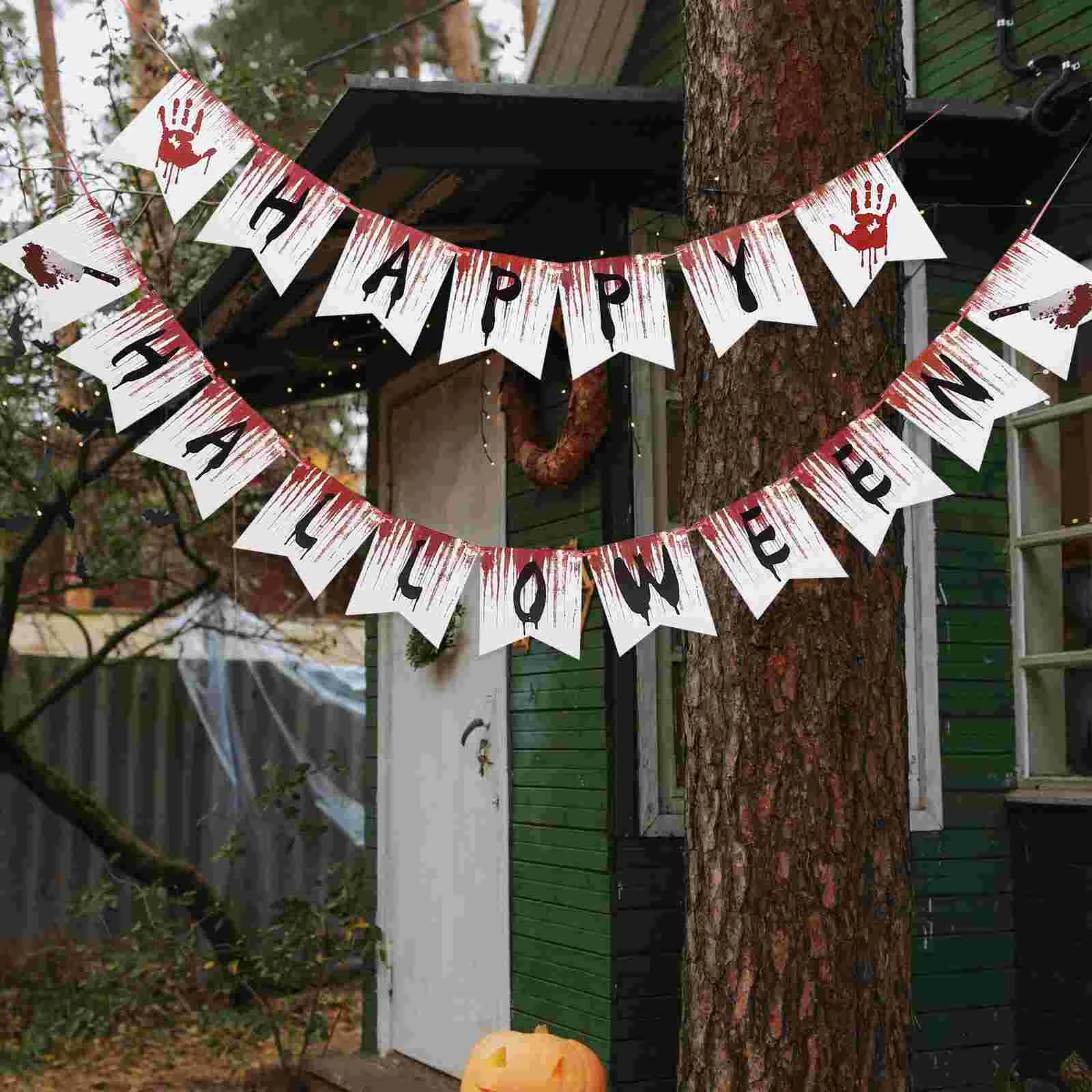 

Halloween Home Decor For Party Halloween Hanging Garland Bunting Flag Letter Paper