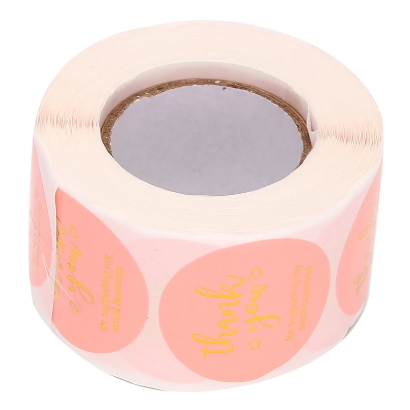 

Thank You Stickers Roll 500Pcs 1.5Inch Stickers Gold Foil Thank You Stickers Labels For Business Pink Thank You Stickers