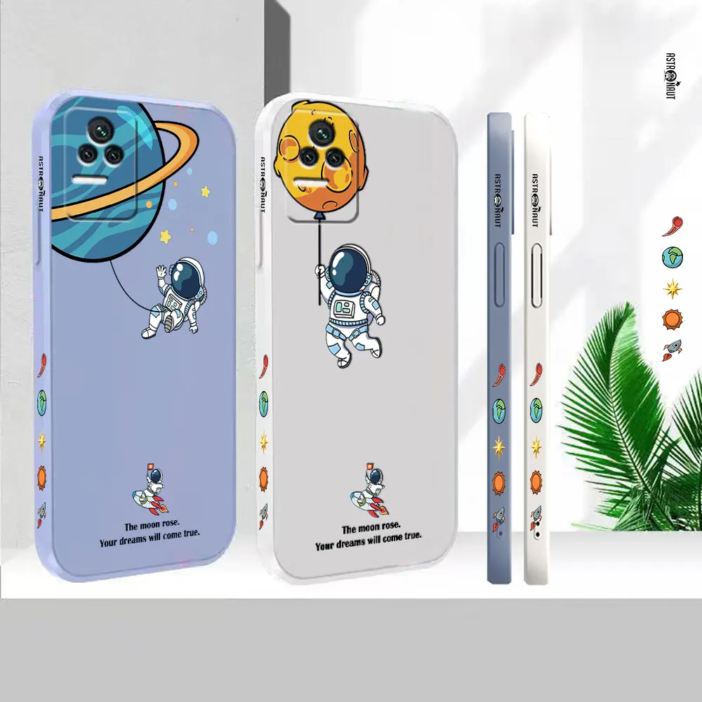 

Liquid Case For Redmi K60E K60 K50 K40S K40 K30 K20 12C 10C 9 9A 8A 8 10X 10A 10 Pro Uitra Cartoon Planet Cute Astronaut Cover