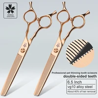 high end golden pet double sided tooth shears 6 5 inch trimming shears imported vg10 material beautician special thinning shears