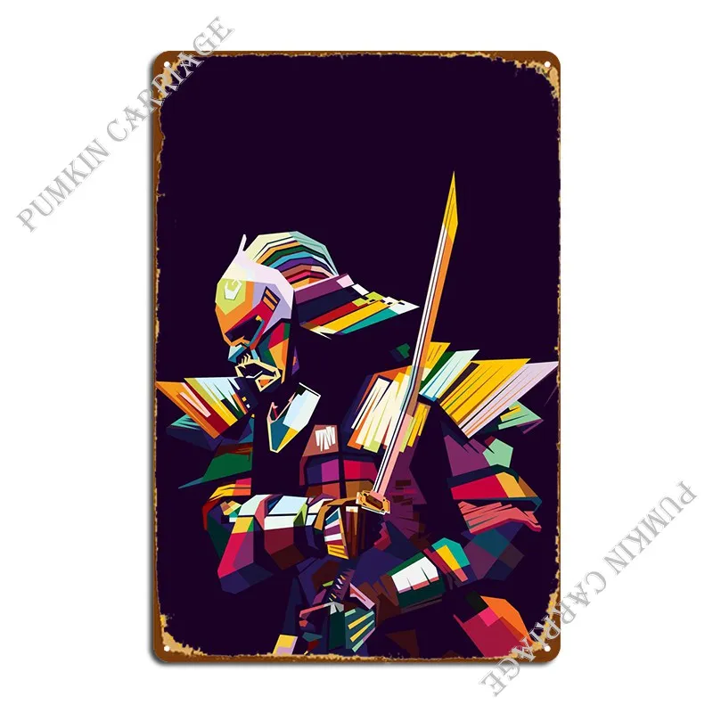 

Samurai в стиле поп-арт металлический знак Ретро паб кинотеатр жестяной знак плакат