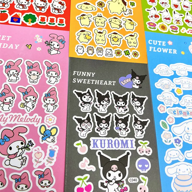 

Новинка, стикер Sanrio, аниме, мультфильм, девушка, Сердце, Kuromi, лазерная наклейка, канцелярские товары, карточка, декоративная наклейка «сделай...