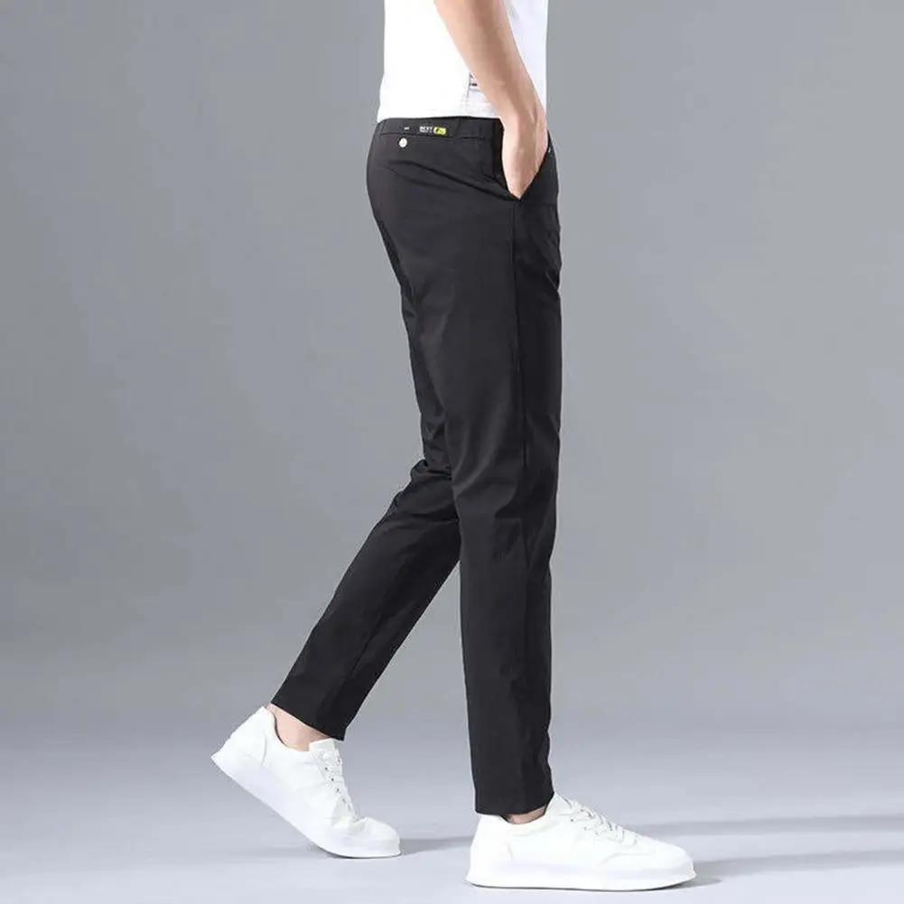 

Male Casual Straight Full Length Trousers Bottoms Men Trousers Mid-rise for Daily Wear